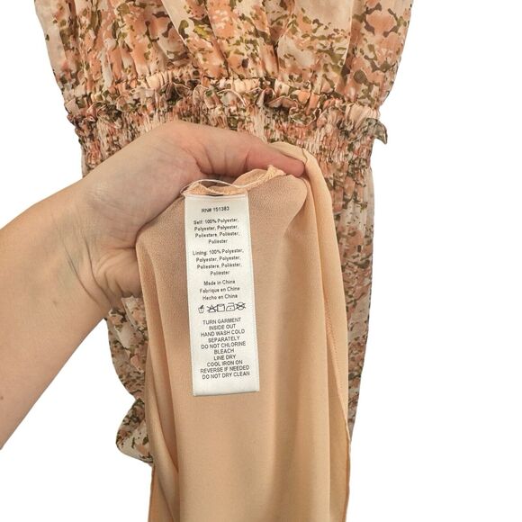 Current Air Orange Floral Maxi Dress Romantic Preppy Cottage Womens Medium - Picture 4 of 6